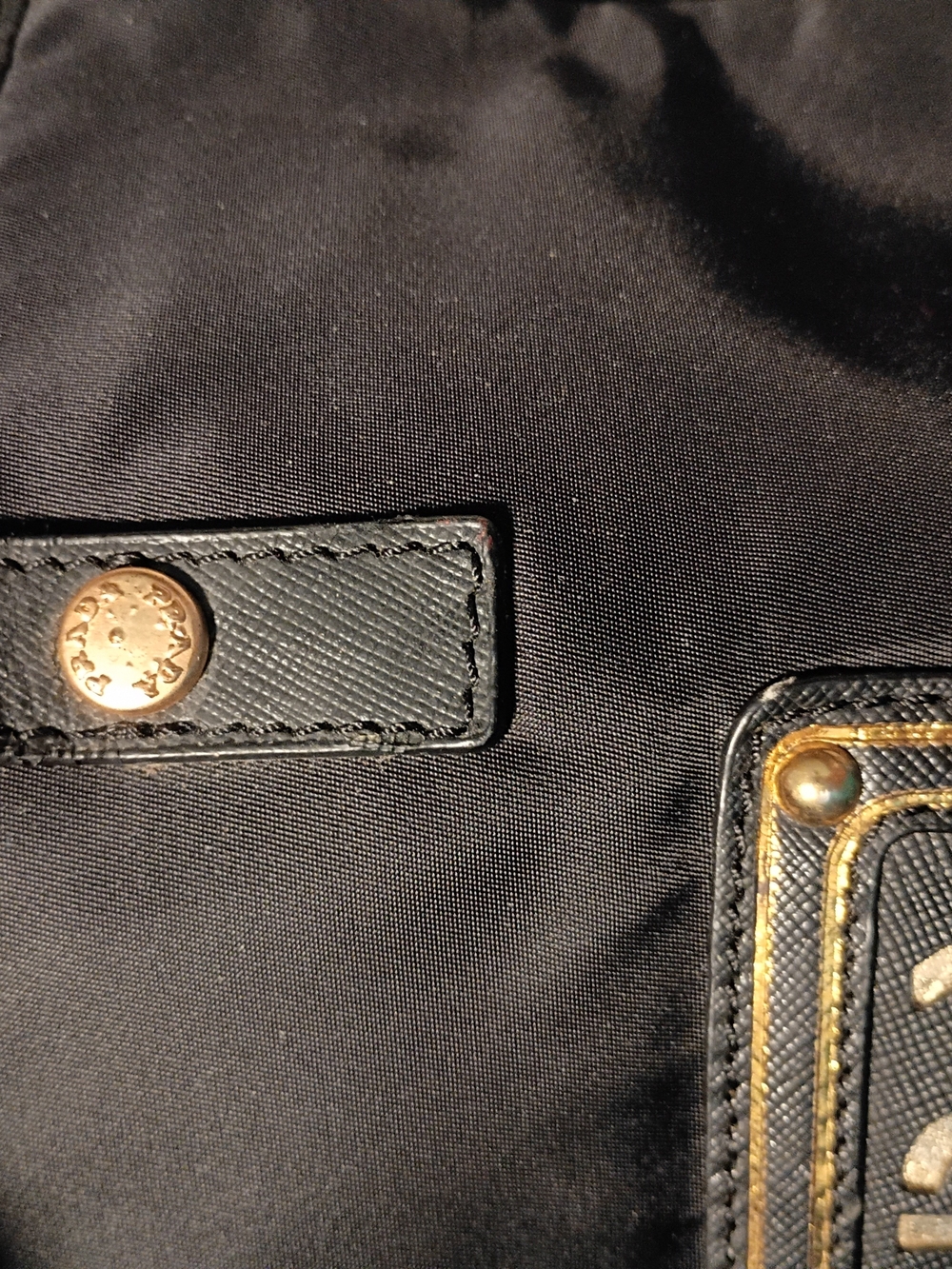 Prada Black Nylon Shoulder Bag with Gold Hardware - Picture 16 of 16